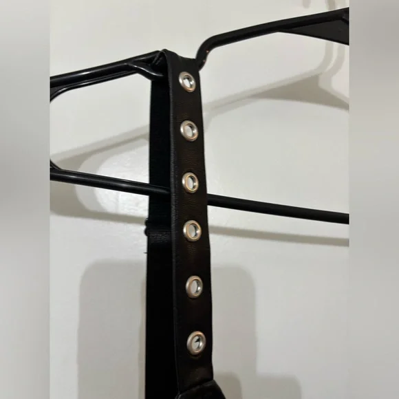 Widow Dolls Kill Black Faux Leather Mini Dress Size Small Gothic Grunge Punk - Picture 9 of 16